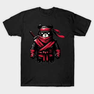 Cool Ninja Bear Japanese Retro Vintage Style T-Shirt